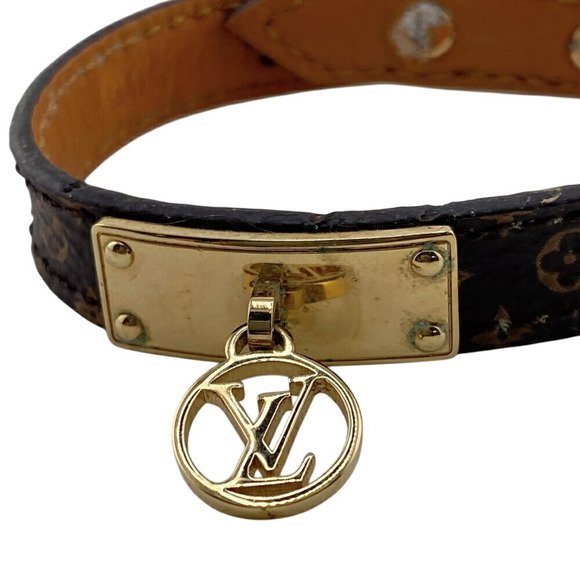 LOUIS VUITTON M4150F Brasle Mania Bracelet Monogram Bangle Brown Unisex - Picture 4 of 10